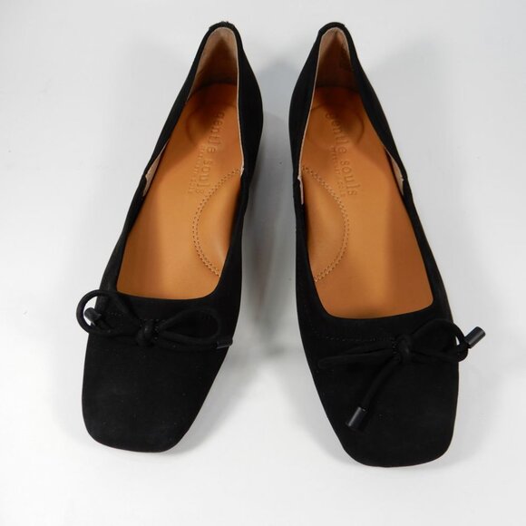GENTLE SOULS Sailor Bow Ballet Flats Size 6.5 Black Suede Comfort NEW $159 - Picture 5 of 13